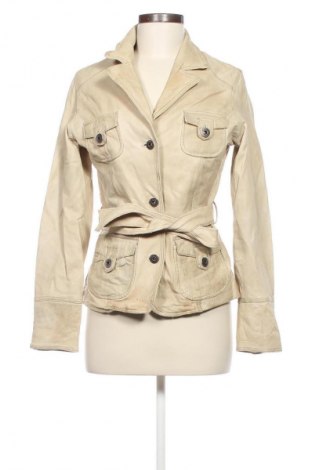 Geacă de piele pentru femei Unbranded, Mărime M, Culoare Ecru, Preț 381,99 Lei, #133239746