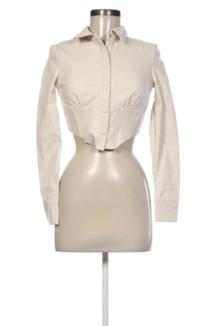 Cămașă de femei Bershka, Mărime XS, Culoare Ecru, Preț 47,24 Lei, #137682059