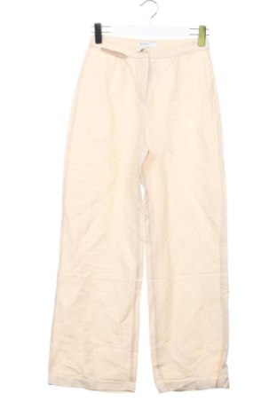 Pantaloni de femei Bershka, Mărime XS, Culoare Ecru, Preț 80,99 Lei, #137645610