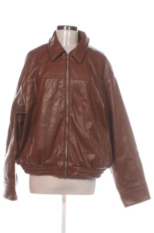Дамско кожено яке Zara, Размер L, Цвят Кафяв, Цена 38,89 €, #137664718