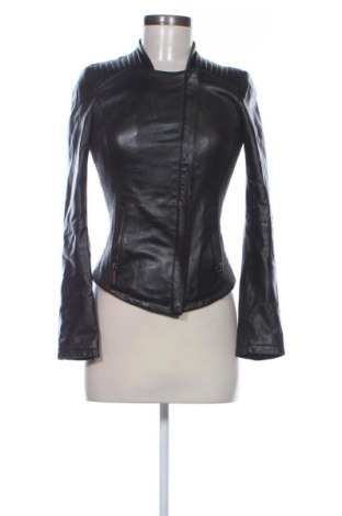 Дамско кожено яке Zara, Размер XS, Цвят Черен, Цена 59,91 €, #137675246