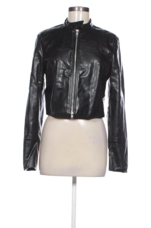 Дамско кожено яке Zara, Размер M, Цвят Черен, Цена 27,00 €, #137683804