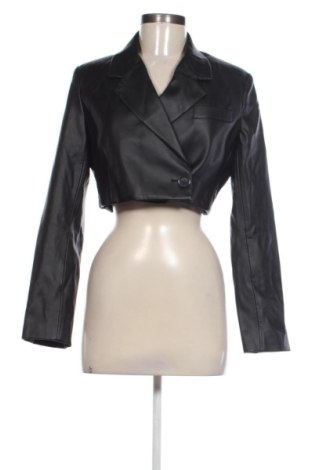 Дамско кожено яке Pull&Bear, Размер S, Цвят Черен, Цена 36,19 €, #137688336
