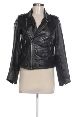 Дамско кожено яке Zara, Размер M, Цвят Черен, Цена 27,24 €, #137697418