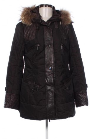 Geacă de piele pentru femei Unbranded, Mărime L, Culoare Maro, Preț 307,99 Lei