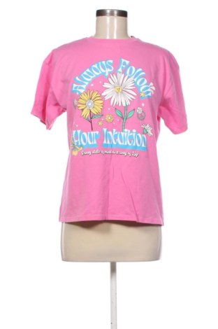 Damski T-shirt Pull&Bear, Rozmiar S, Kolor Różowy, Cena 37,10 zł, #137707402