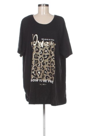 Damski T-shirt Mia Moda, Rozmiar 3XL, Kolor Czarny, Cena 104,91 zł, #137744323