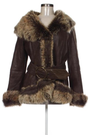 Geacă de piele pentru femei Unbranded, Mărime L, Culoare Maro, Preț 309,70 Lei, #137702228