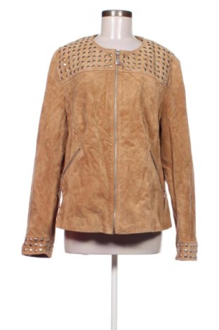 Geacă de piele pentru femei Unbranded, Mărime XXL, Culoare Bej, Preț 341,19 Lei, #137724545