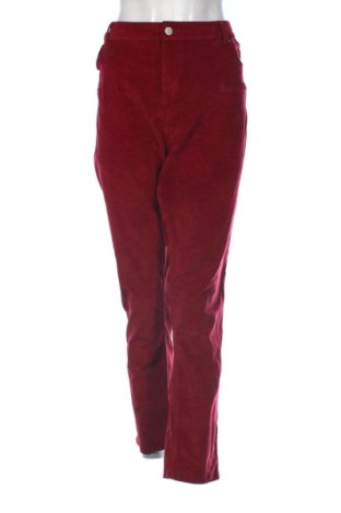 Pantaloni de velvet de femei In Extenso, Mărime 3XL, Culoare Roșu, Preț 78,00 Lei, #137796169