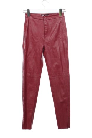 Дамски панталон Zara, Размер XXS, Цвят Червен, Цена 17,00 €, #137755654