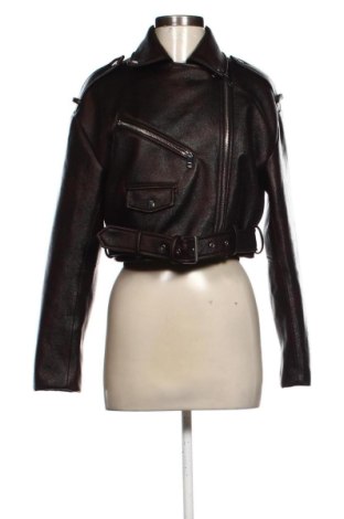 Geacă de piele pentru femei Zara, Mărime XS, Culoare Maro, Preț 183,66 Lei, #137765130