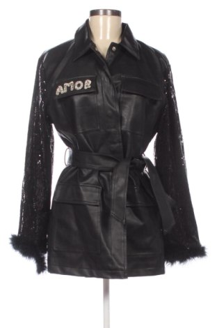 Geacă de piele pentru femei Unbranded, Mărime M, Culoare Negru, Preț 104,98 Lei, #137761462