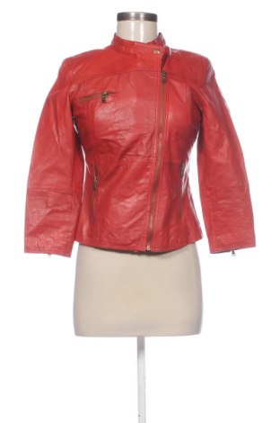 Geacă de piele pentru femei Zara, Mărime S, Culoare Roșu, Preț 110,35 Lei, #137770444