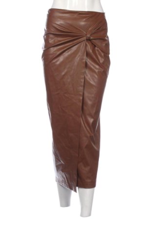Кожена пола Zara, Размер S, Цвят Кафяв, Цена 14,00 €, #137768534