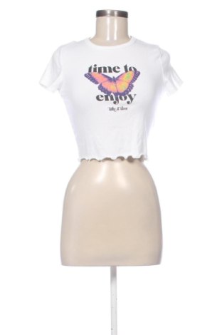 Damen Shirt Bershka, Größe M, Farbe Weiß, Preis € 10,00, #137818128
