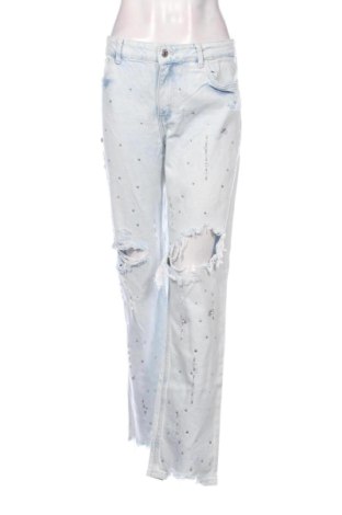 Damskie jeansy Bershka, Rozmiar L, Kolor Niebieski, Cena 63,50 zł, #137808207