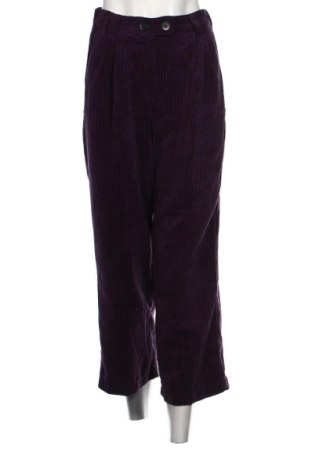 Pantaloni de velvet de femei Bershka, Mărime S, Culoare Mov, Preț 78,74 Lei, #137842083