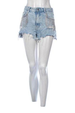 Pantaloni scurți de femei Bershka, Mărime M, Culoare Albastru, Preț 52,49 Lei, #137808739
