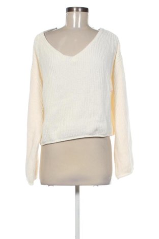 Pulover de femei Pull&Bear, Mărime M, Culoare Ecru, Preț 78,74 Lei, #137824899
