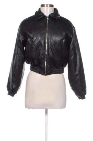 Dámska kožená bunda  Bershka, Veľkosť XS, Farba Čierna, Cena  30,00 €, #137811281