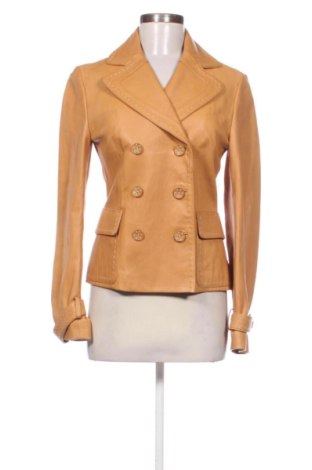 Geacă de piele pentru femei Mango, Mărime L, Culoare Bej, Preț 402,87 Lei, #137827908