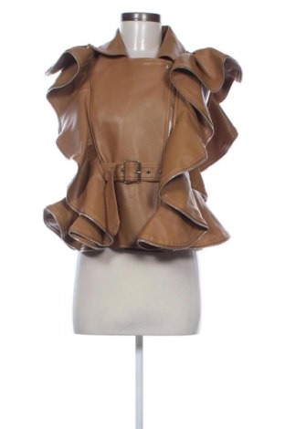 Geacă de piele pentru femei Unbranded, Mărime S, Culoare Bej, Preț 157,47 Lei, #137855384