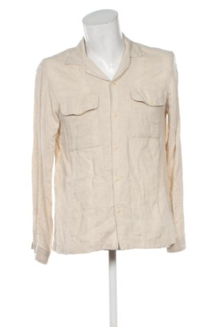 Мъжка риза Zara, Размер M, Цвят Бежов, Цена 17,00 €, #137791009