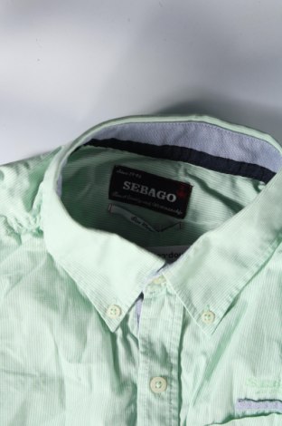 Herrenhemd Sebago, Größe S, Farbe Grün, Preis € 2,99