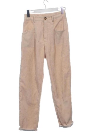 Pantaloni de velvet de femei SHEIN, Mărime XS, Culoare Bej, Preț 43,49 Lei, #137840687