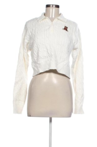 Pulover de femei Bershka, Mărime S, Culoare Ecru, Preț 71,99 Lei, #137881591