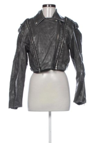 Дамско кожено яке Zara, Размер S, Цвят Сив, Цена 28,58 €, #137869639