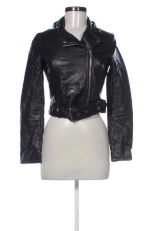 Geacă de piele pentru femei Bershka, Mărime S, Culoare Negru, Preț 199,46 Lei, #137878841