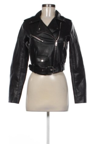 Damen Lederjacke Stradivarius, Größe XS, Farbe Schwarz, Preis € 30,00, #137900425