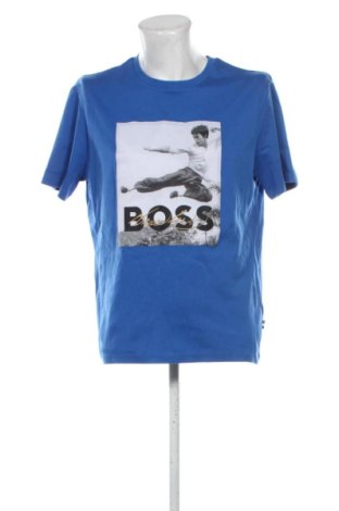 Męski T-shirt BOSS, Rozmiar L, Kolor Niebieski, Cena 135,47 zł, #137892808