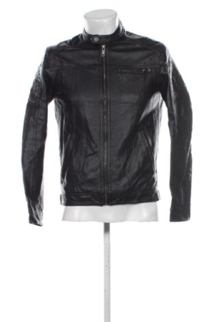 Мъжко кожено яке Jack & Jones, Размер S, Цвят Черен, Цена 32,21 €, #137880776