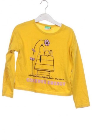 Dziecięca bluzka United Colors Of Benetton, Rozmiar 5-6y/ 116-122 cm, Kolor Żółty, Cena 39,56 zł