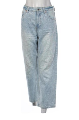 Blugi de femei Bershka, Mărime L, Culoare Albastru, Preț 78,74 Lei, #137926336