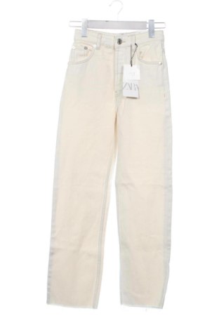 Blugi de femei Zara, Mărime XXS, Culoare Ecru, Preț 190,00 Lei, #137918344