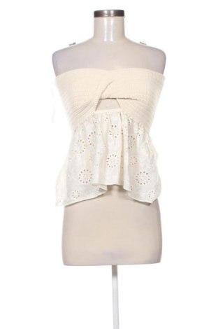 Дамски топ Zara, Размер M, Цвят Екрю, Цена 12,57 €, #137933481