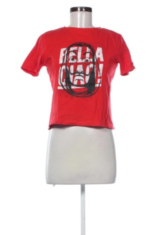 Damski T-shirt Sinsay, Rozmiar XS, Kolor Czerwony, Cena 33,87 zł, #137996312