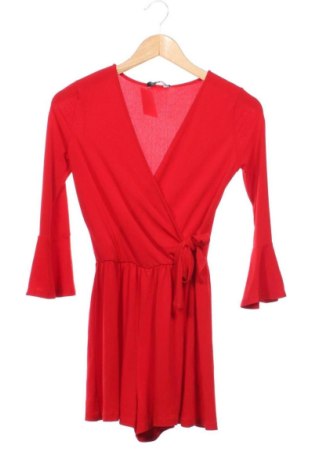 Salopetă scurtă de damă Bershka, Mărime XS, Culoare Roșu, Preț 68,24 Lei, #137971153