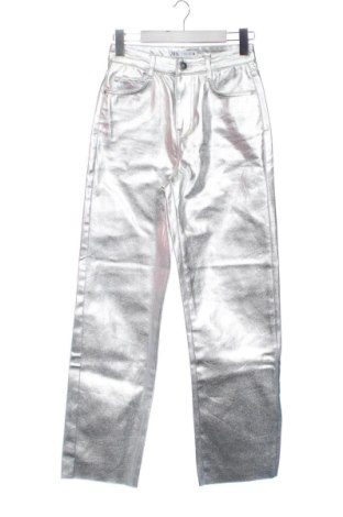 Pantaloni de femei Zara, Mărime XS, Culoare Argintiu, Preț 152,00 Lei, #137929144