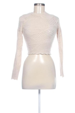 Damski sweter Bershka, Rozmiar XS, Kolor ecru, Cena 46,57 zł, #137948074