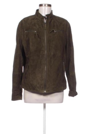 Дамско кожено яке Unbranded, Размер L, Цвят Зелен, Цена 73,00 €, #137953520