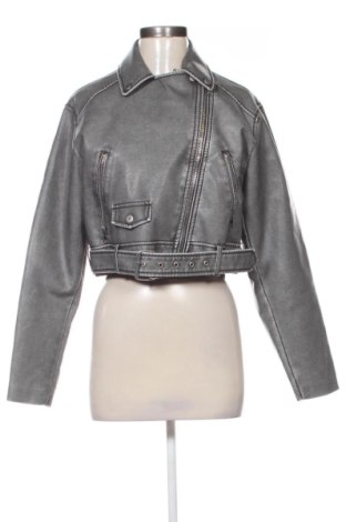 Geacă de piele pentru femei SHEIN, Mărime S, Culoare Gri, Preț 104,56 Lei, #137965735