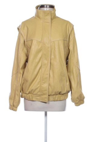 Дамско кожено яке Bershka, Размер S, Цвят Жълт, Цена 28,58 €, #137989335
