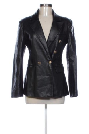 Дамско кожено яке Stradivarius, Размер M, Цвят Черен, Цена 34,67 €, #137991126