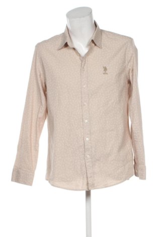 Męska koszula U.S. Polo Assn., Rozmiar L, Kolor Beżowy, Cena 318,74 zł, #137955020