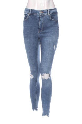 Blugi de femei Bershka, Mărime S, Culoare Albastru, Preț 73,49 Lei, #138015201